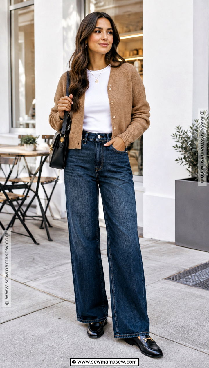 Amazon Cardigan And Wide Leg Jeans Outfit - 25 amazon fall outfits