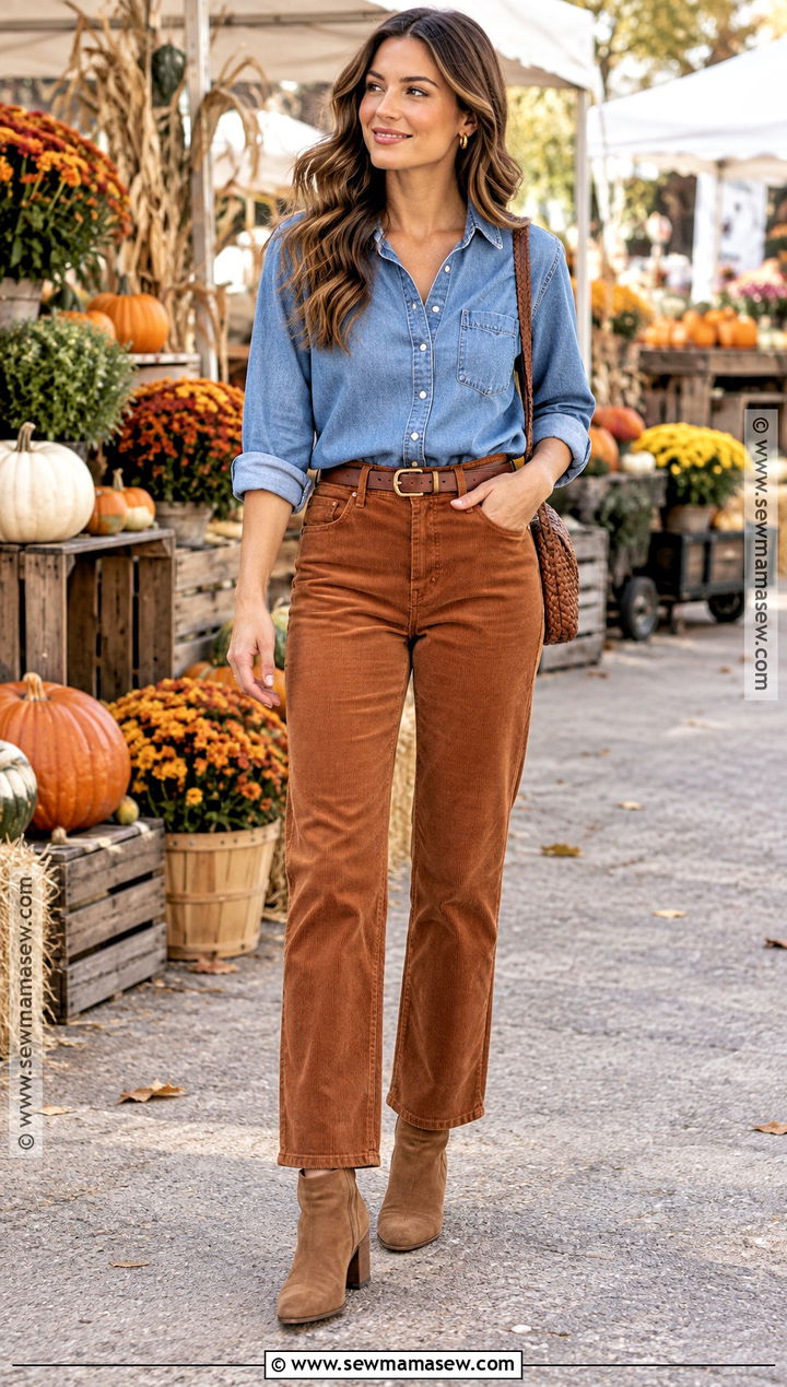 Amazon Fall Denim Shirt And Corduroy Pants Outfit - 25 fall amazon outfits