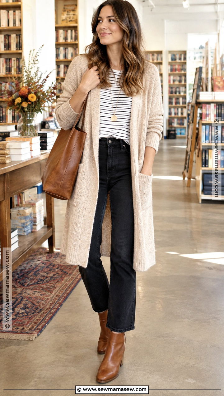 Amazon Fall Long Cardigan And Black Jeans Outfit - 25 fall amazon outfits