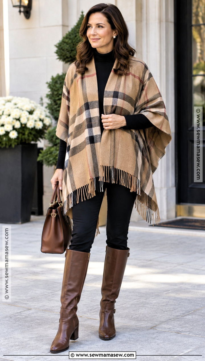 Amazon Fall Poncho And Straight Leg Pants Outfit - 25 fall amazon outfits