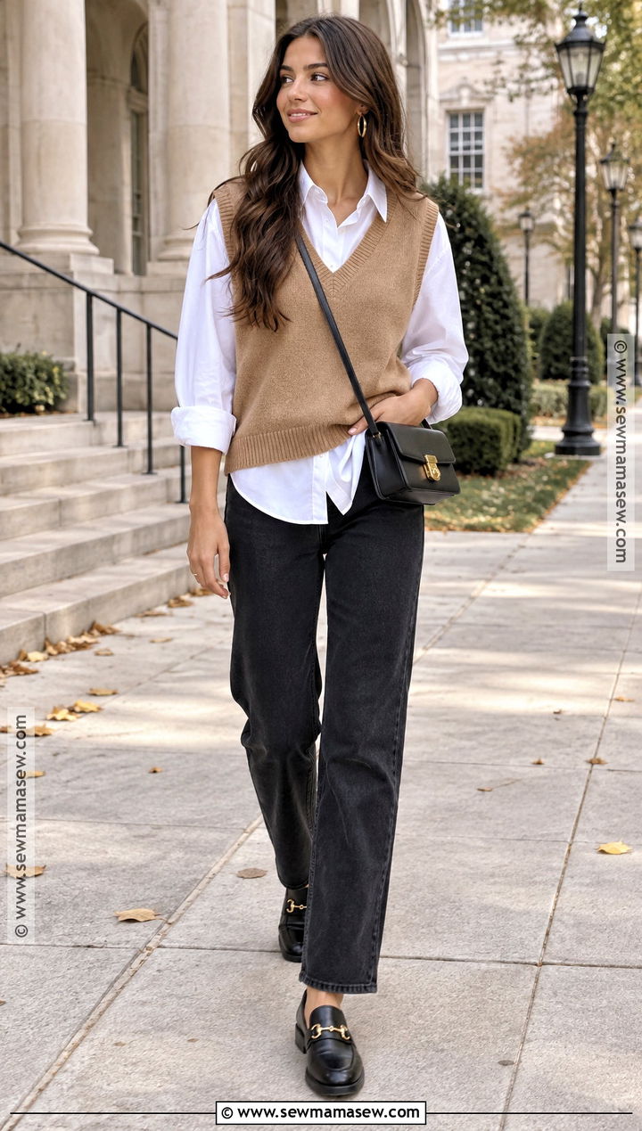 Amazon Fall Sweater Vest And Button Down Shirt Outfit - 25 fall amazon outfits