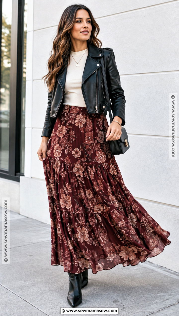 Amazon Leather Jacket And Maxi Skirt Outfit - 25 amazon fall outfits