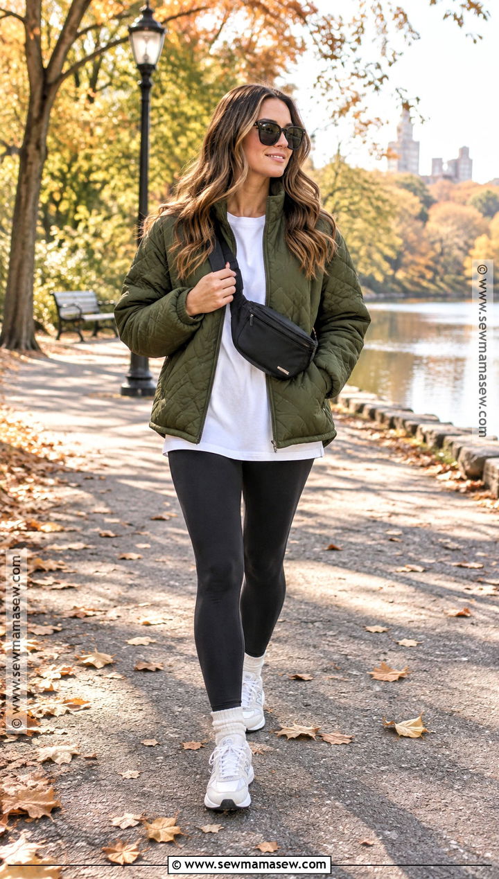 Amazon Quilted Jacket With Black Leggings - 15 Amazon Outfits Women Fall 2026