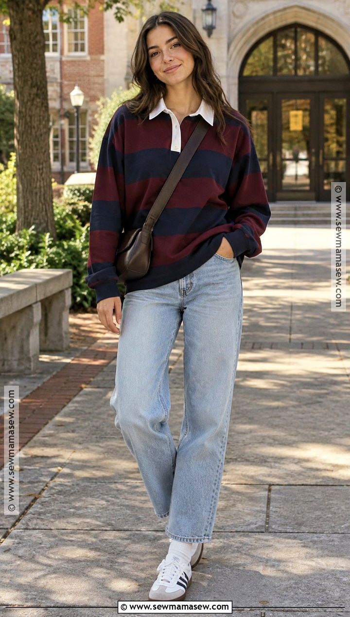Amazon Rugby Shirt And Jeans Outfit - 25 amazon fall outfits