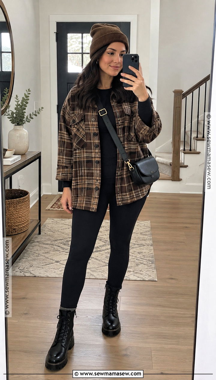 Amazon Shacket And Black Leggings Outfit - 20 amazon fall fashion ideas 2026