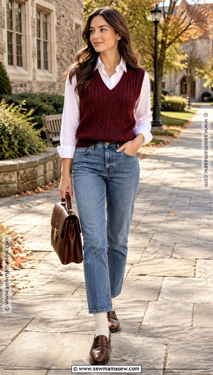 Amazon Sweater Vest And Button Down Shirt Outfit - 25 amazon fall outfits
