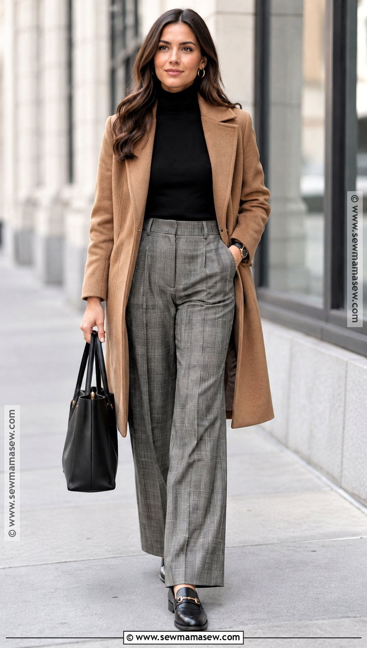 Amazon Turtleneck With Plaid Trousers - 15 Amazon Outfits Women Fall 2026