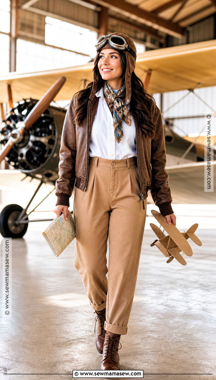 Amelia Earhart Aviator Costume - 40 brunette halloween costumes