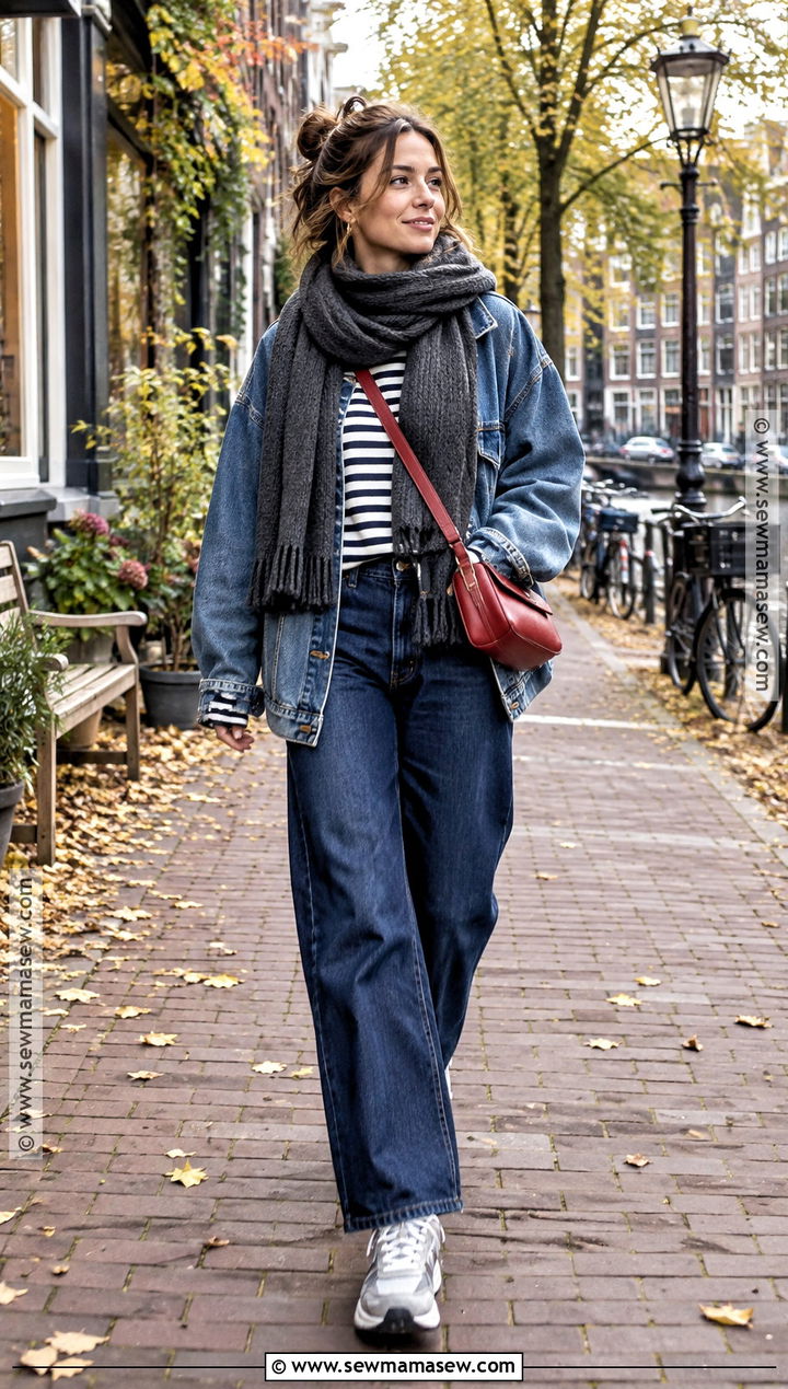 Amsterdam Autumn Denim on Denim Outfit - 25 amsterdam outfit autumn ideas