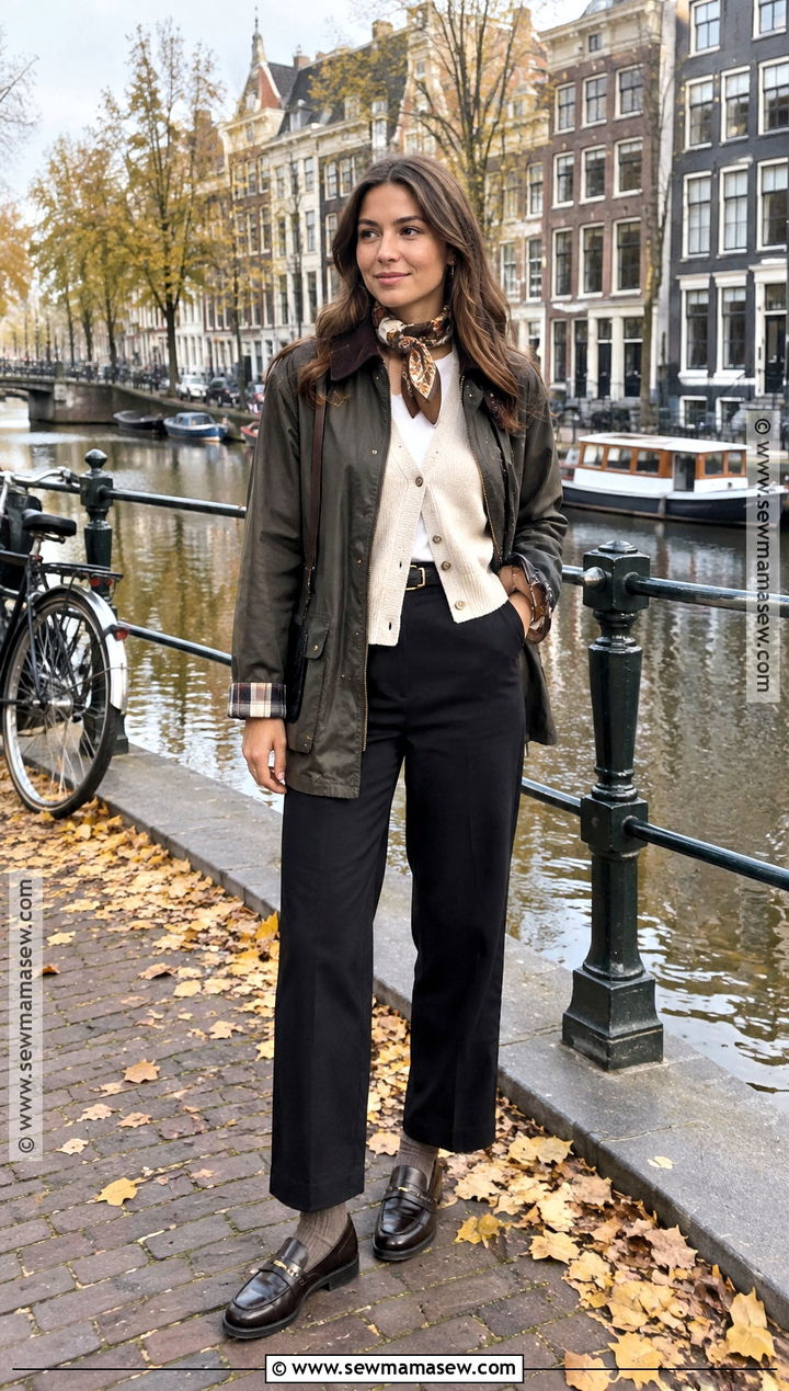 Amsterdam Fall Barn Jacket Outfit - 15 amsterdam travel outfits fall