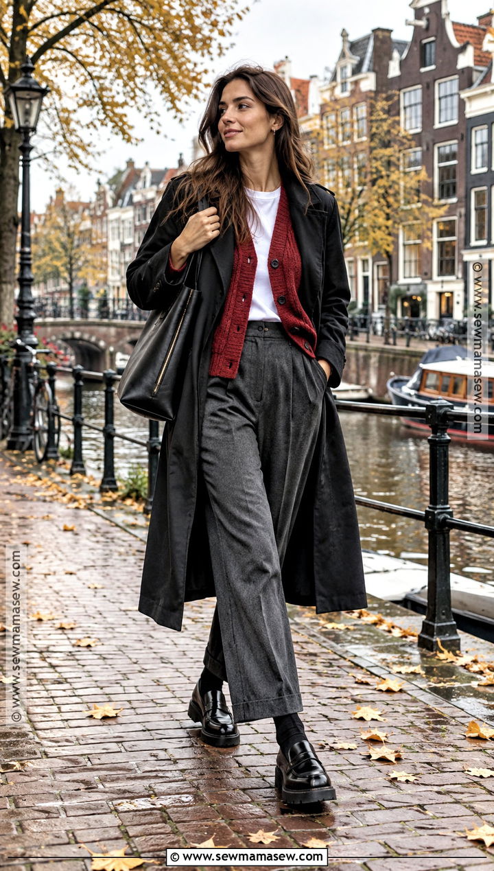 Amsterdam Fall Cardigan And Trousers Outfit - 15 amsterdam fashion fall ideas