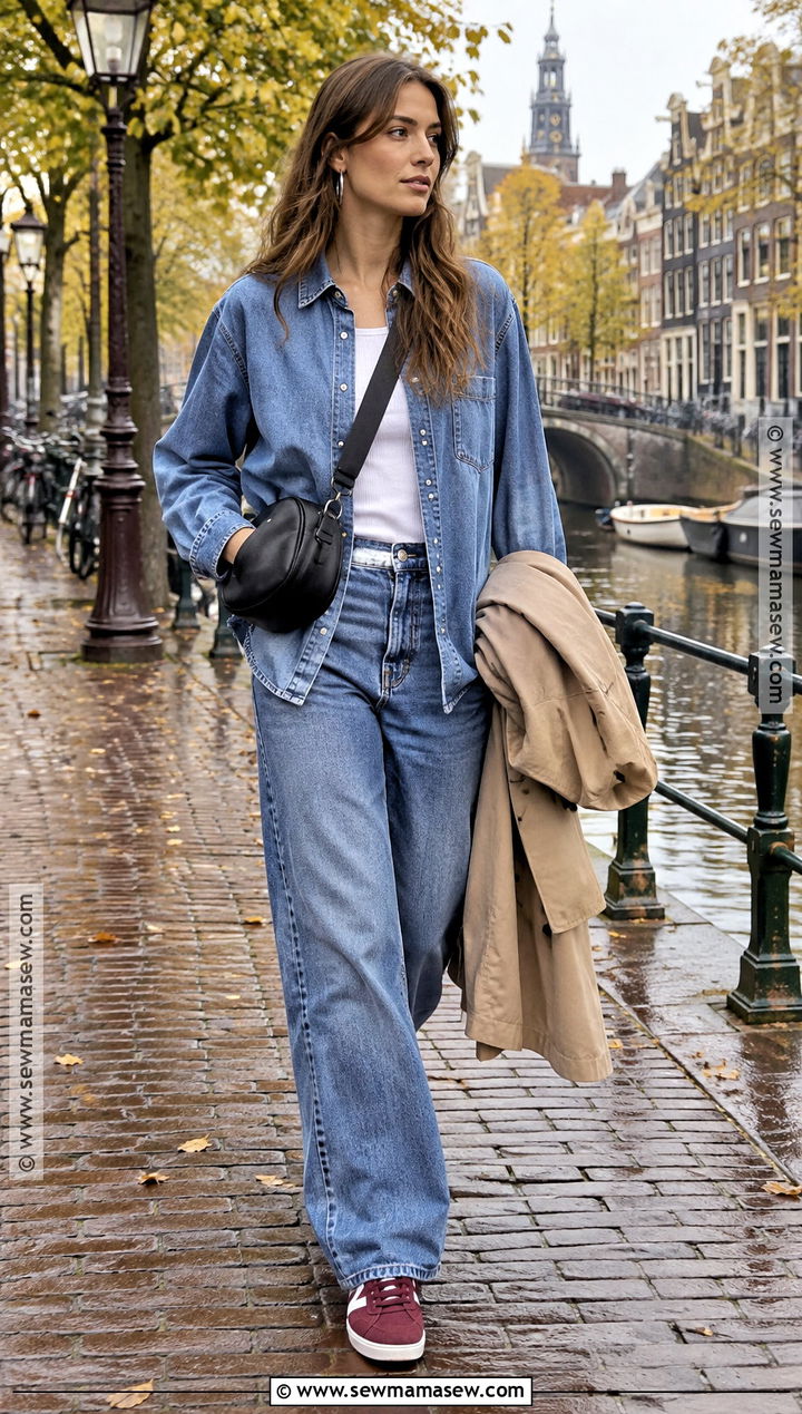 Amsterdam Fall Denim On Denim Outfit - 20 Amsterdam Fall Outfit Ideas