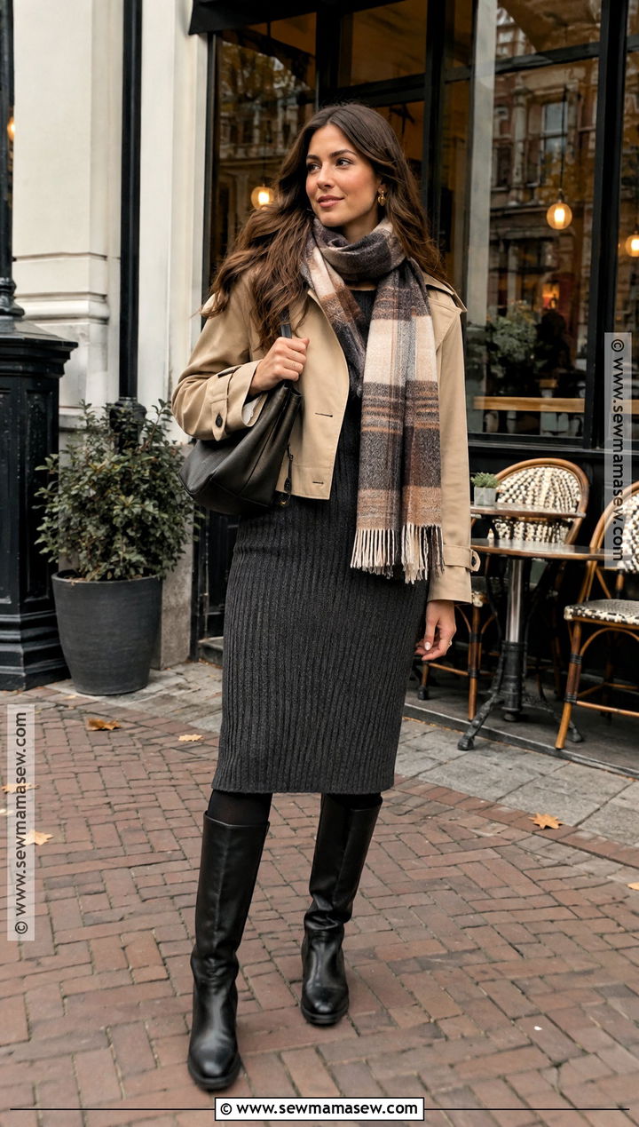 Amsterdam Fall Knit Dress Outfit - 15 amsterdam travel outfits fall