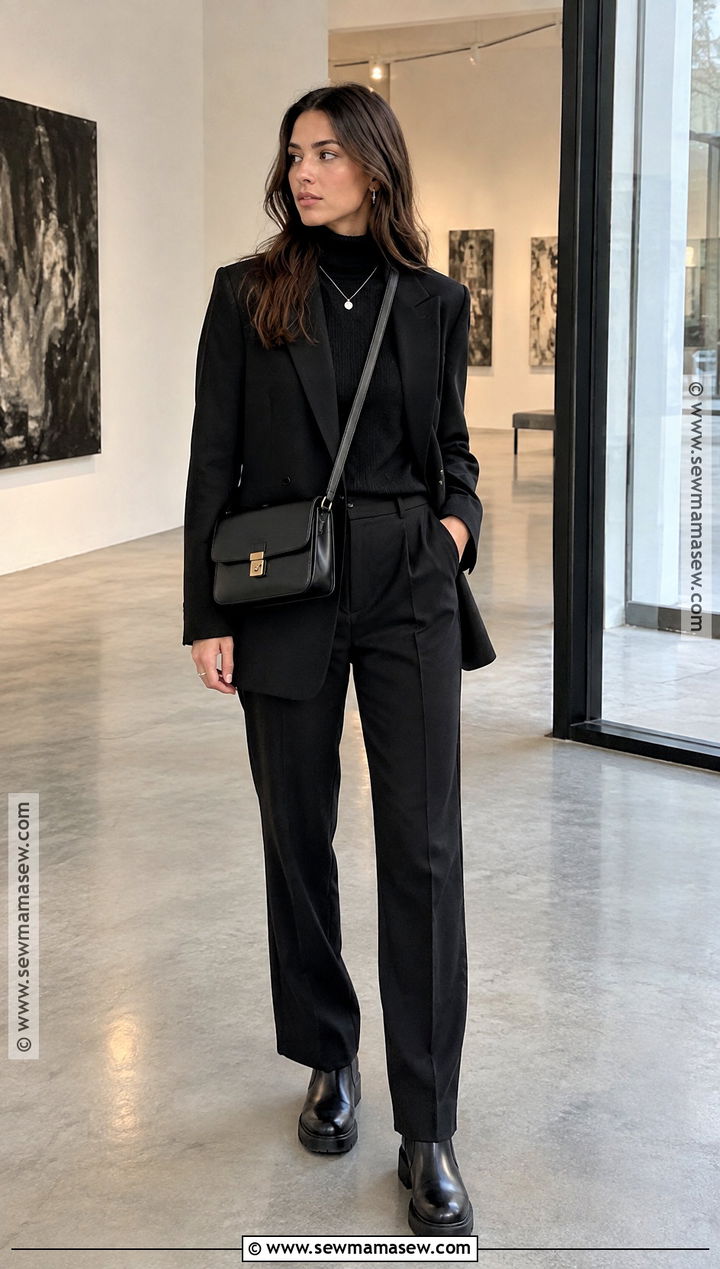 Amsterdam Fall Monochrome Black Outfit - 20 Amsterdam Fall Outfit Ideas