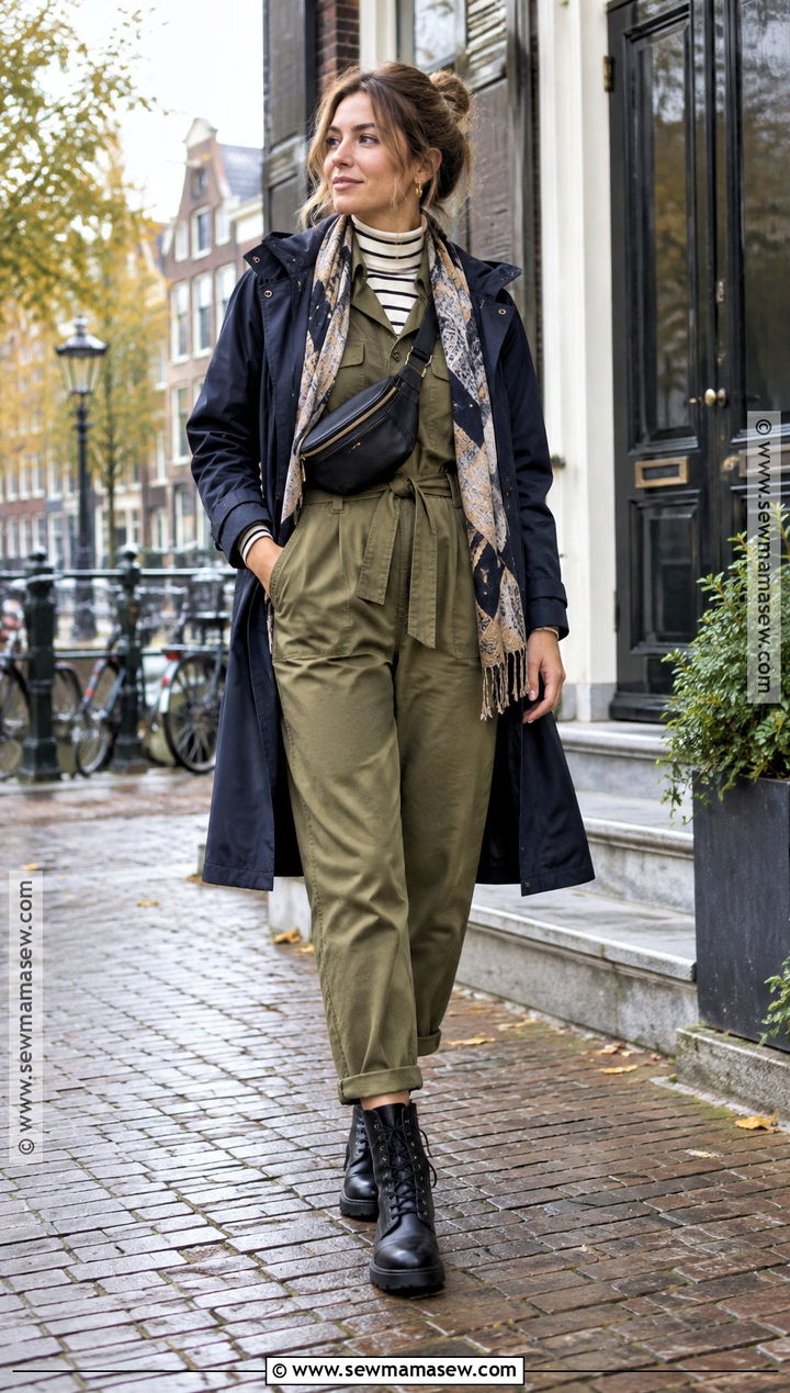 Amsterdam Fall Utility Jumpsuit Outfit - 15 amsterdam travel outfits fall