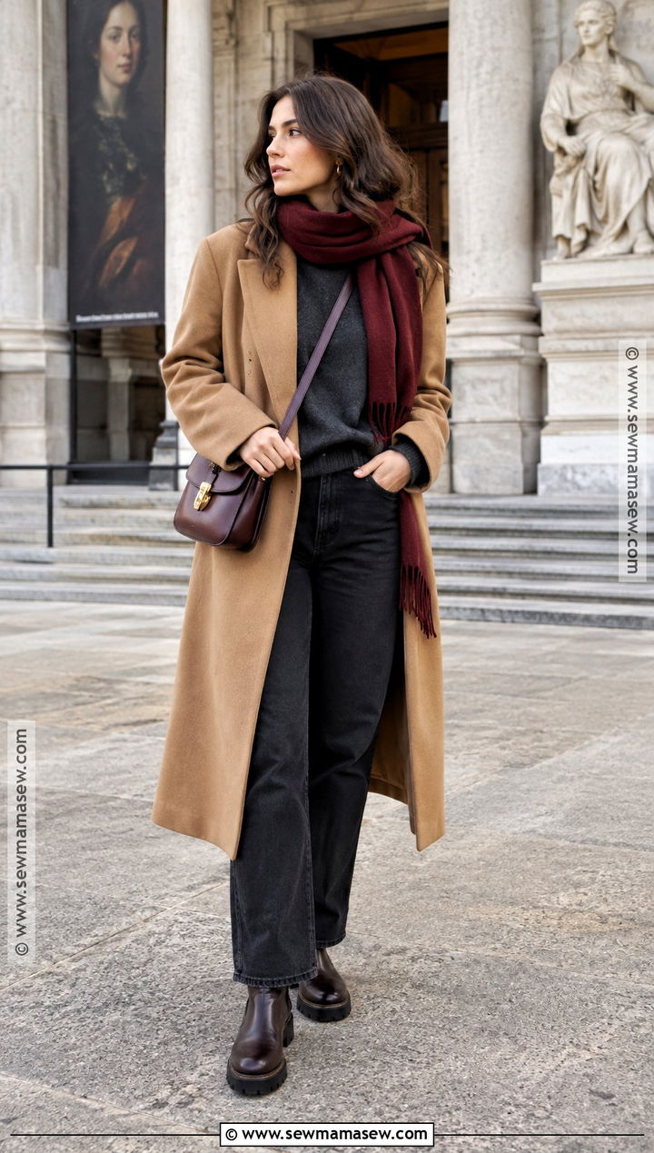 Amsterdam Fall Wool Coat And Black Jeans Outfit - 20 Amsterdam Fall Outfit Ideas
