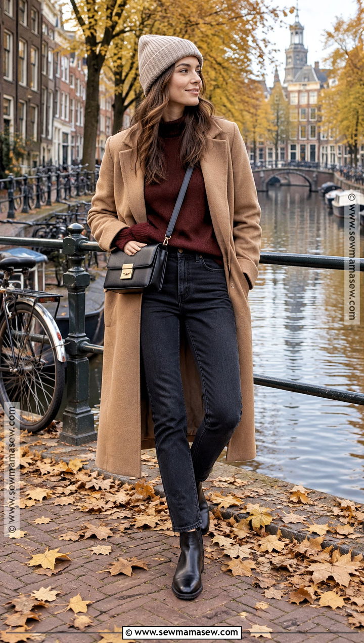 Amsterdam Fall Wool Coat Outfit - 15 amsterdam travel outfits fall