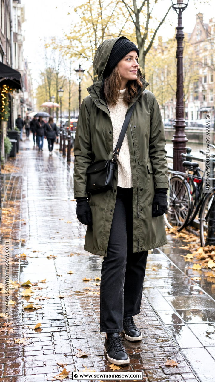 Amsterdam November Hooded Raincoat Outfit - 20 amsterdam november outfit ideas