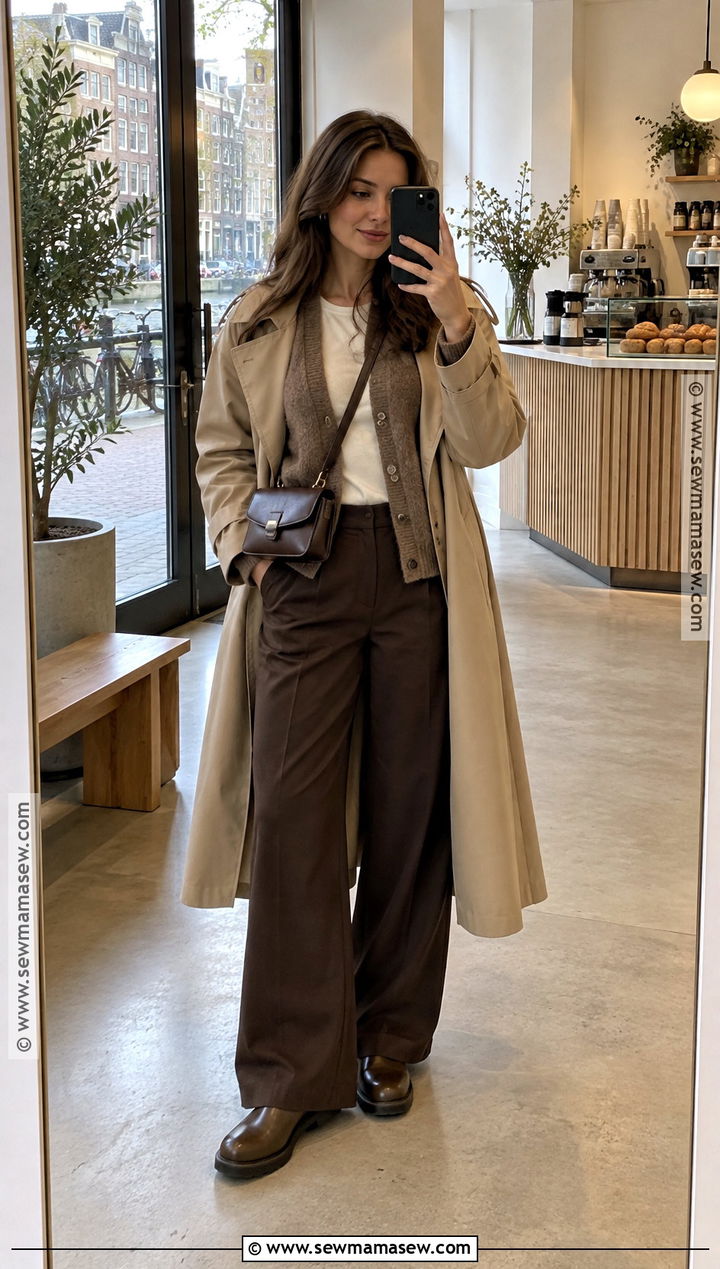 Amsterdam October Cardigan And Trousers Outfit - 20 amsterdam october outfit ideas