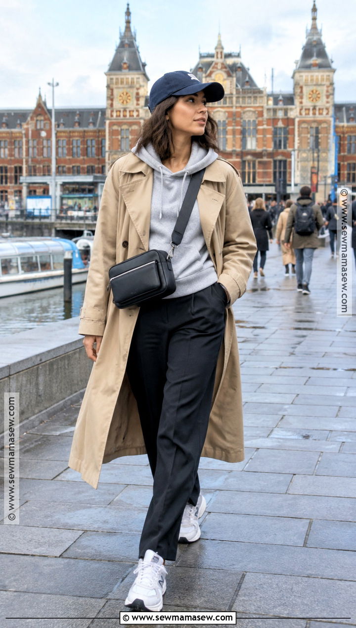Amsterdam October Hoodie And Trench Coat Outfit - 20 amsterdam october outfit ideas