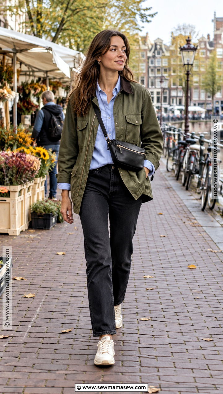 Amsterdam September Utility Jacket And Black Jeans Outfit - 20 Amsterdam September Outfit Ideas