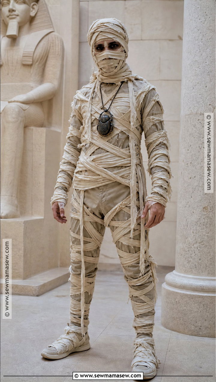 Ancient Mummy Costume With Layered Bandages - 30 horror costumes