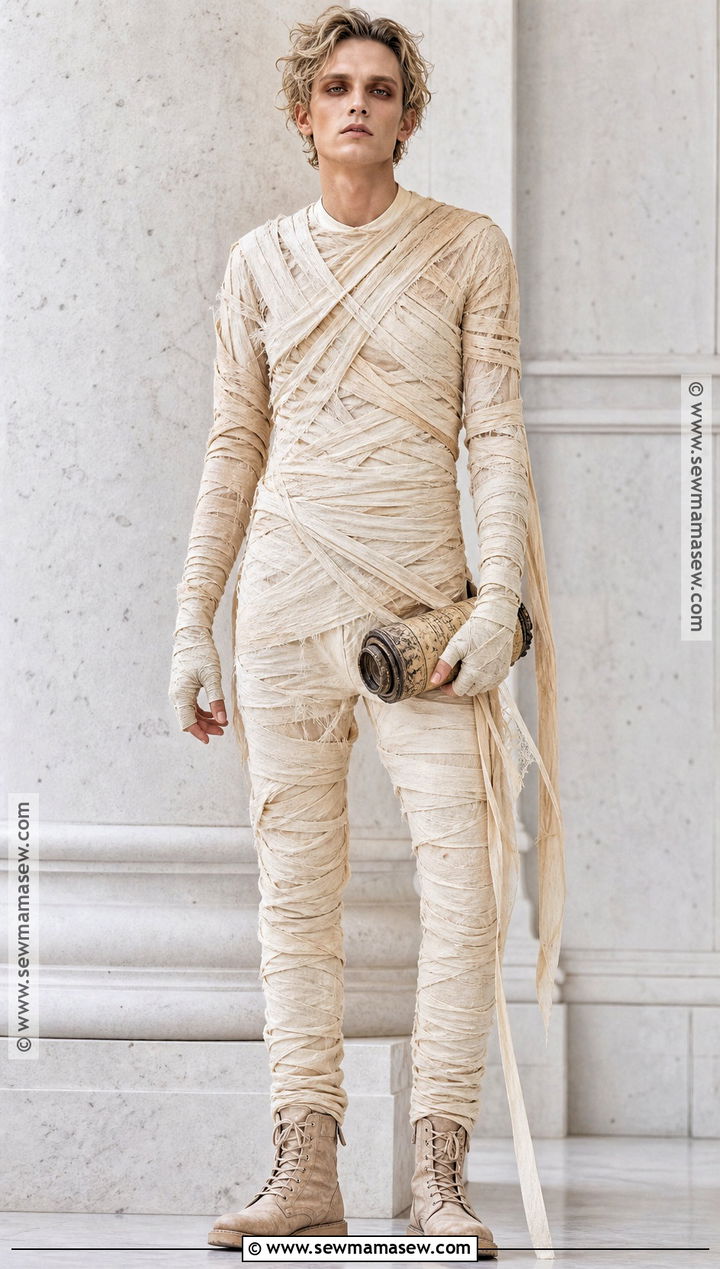 Ancient Mummy Costume With Layered Gauze - 35 spooky halloween costumes
