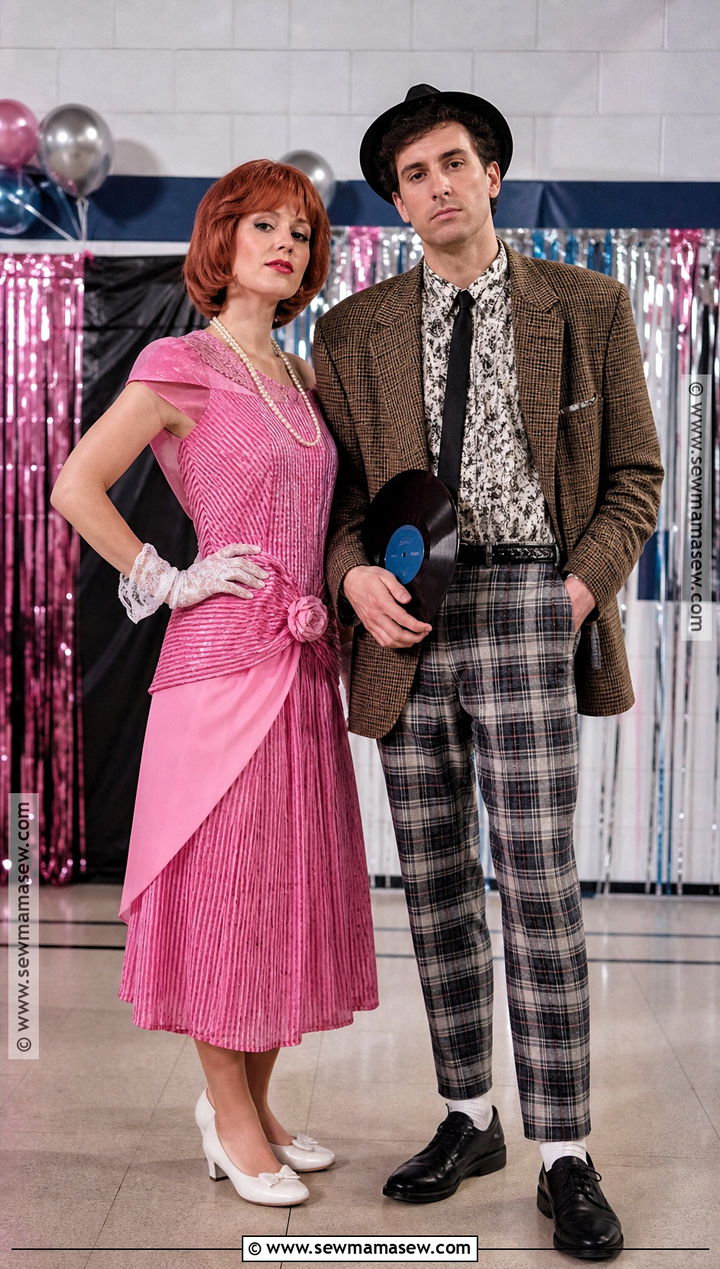 Andie And Duckie Pretty In Pink Costume - 30 80s couple costume ideas