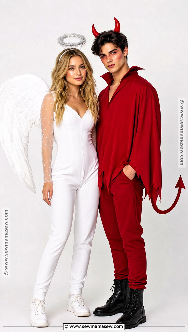 Angel And Devil Duo Costume - 50 halloween costumes duo