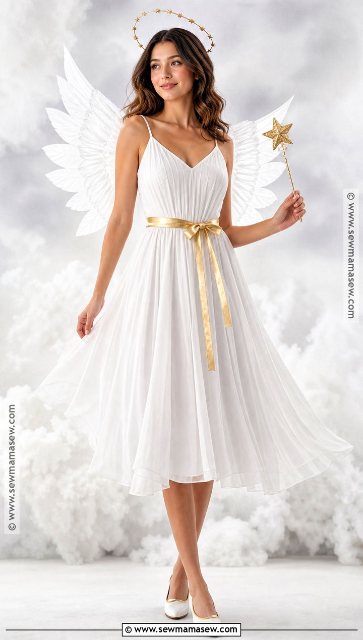 Angel Costume With White Dress - 35 Halloween Costumes Women Easy