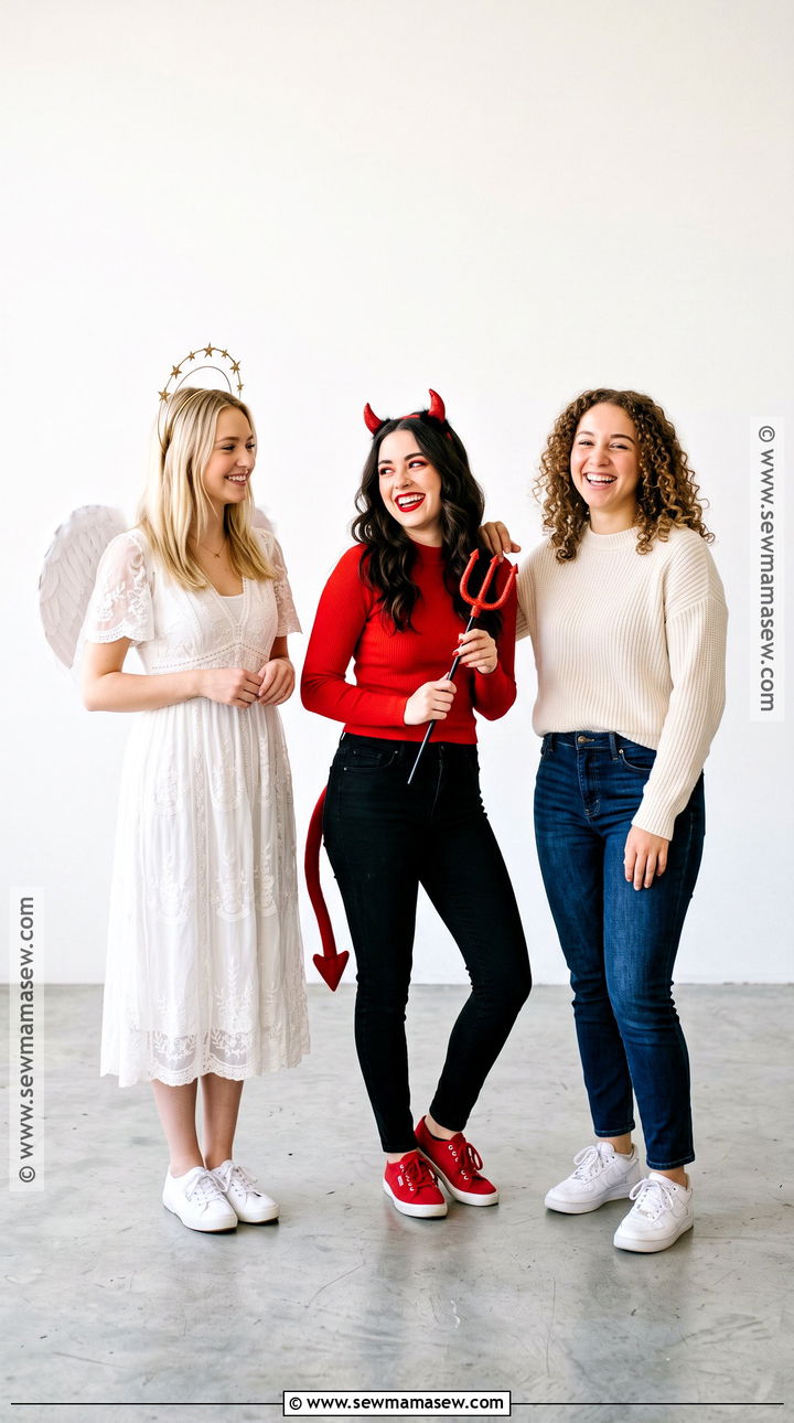 Angel Devil And Human Costume - 30 costume ideas for 3 for friends