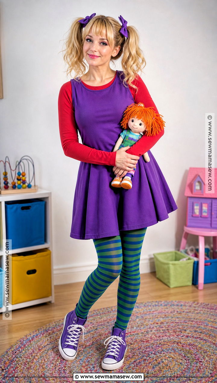 Angelica Pickles Costume With Purple Dress - 35 Cartoon Costume Ideas for Women