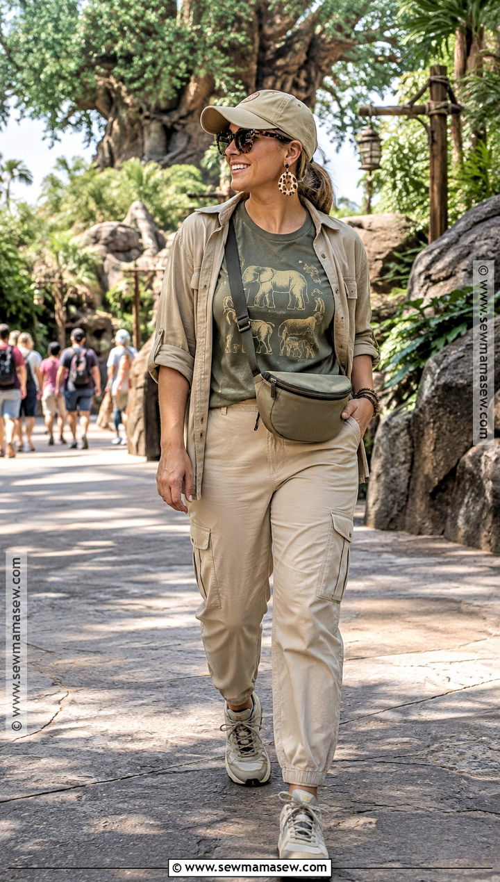 Animal Kingdom Safari Disney Outfit - 15 disney mom outfit fall ideas