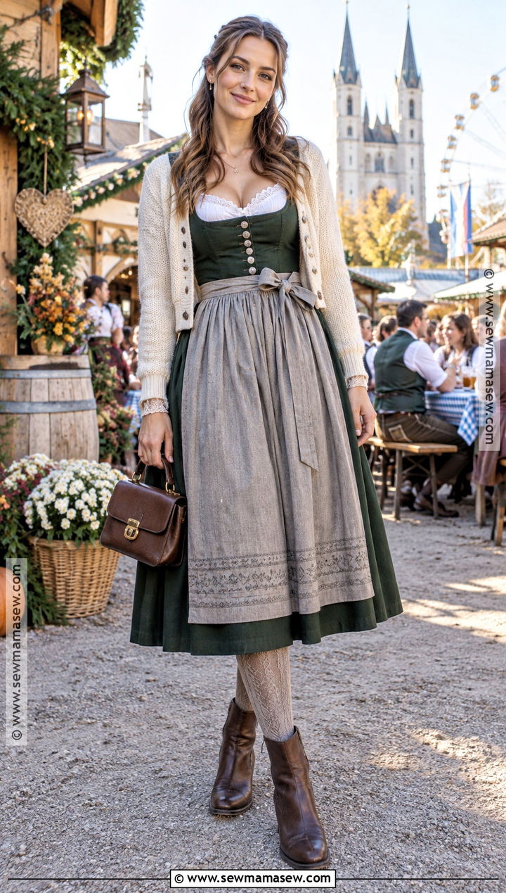 Ankle Boots And Dirndl Oktoberfest Outfit - 25 october fest outfit ideas