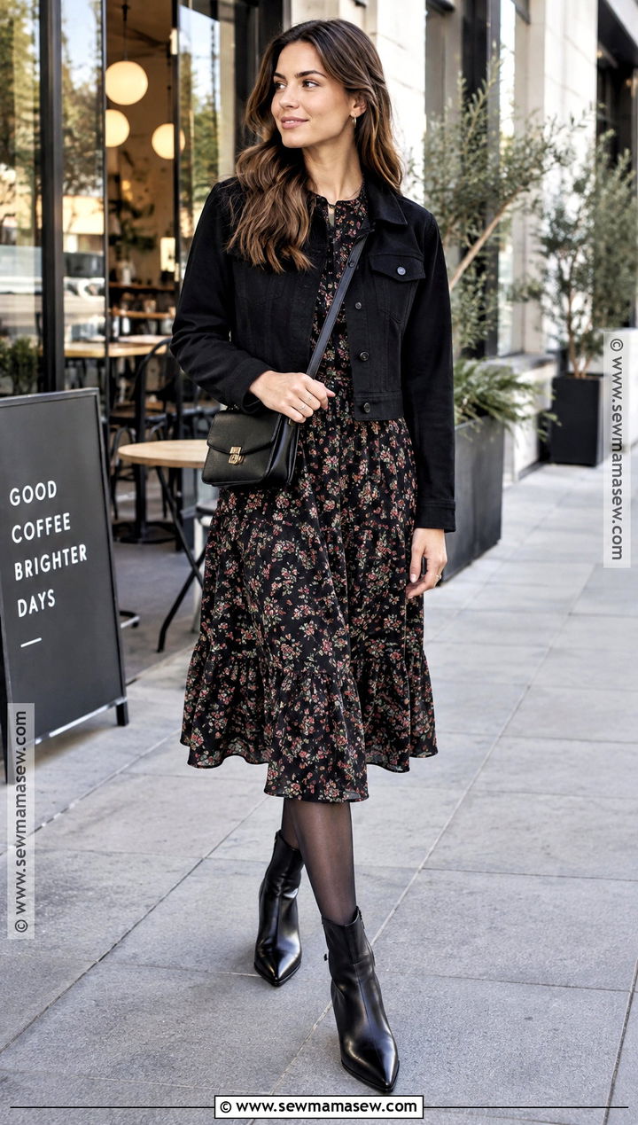 Ankle Boots With A Floral Midi Dress - 20 shoes for fall dresses