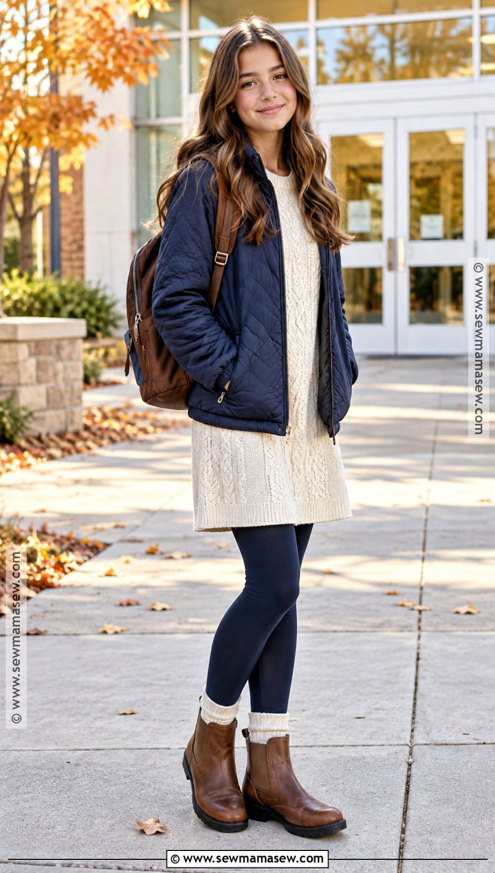 Ankle Boots With A Sweater Dress - 15 girls back to school shoes