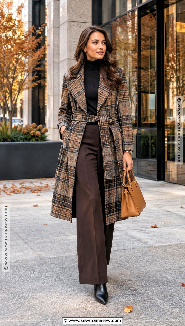 Ann Taylor Plaid Belted Coat Outfit - 15 ann taylor fall coats