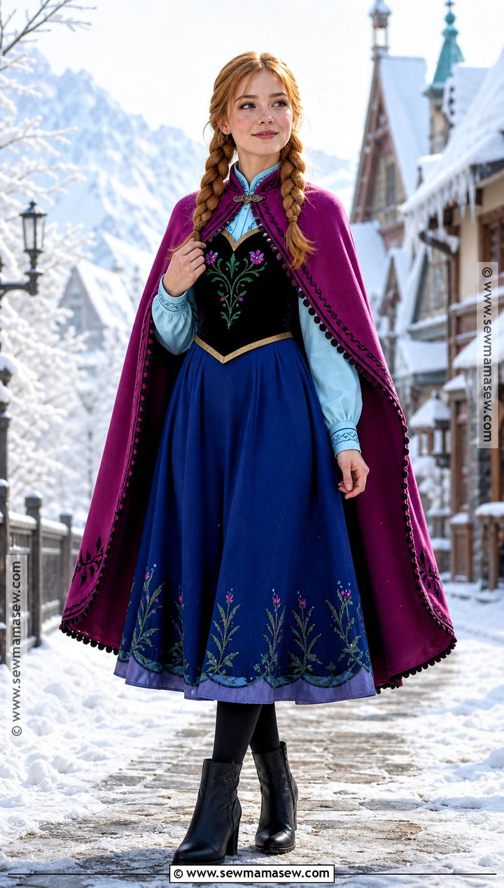 Anna Costume With Black Embroidered Vest - 40 disney costume ideas