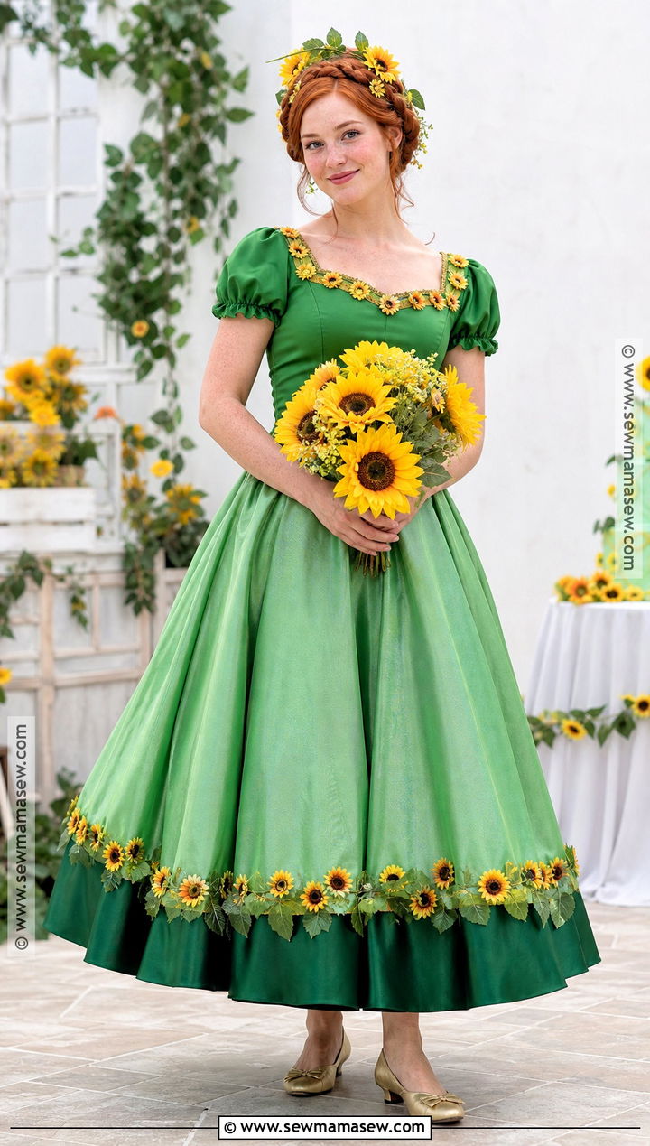 Anna Frozen Fever Costume With Sunflowers - 40 anna frozen costume ideas