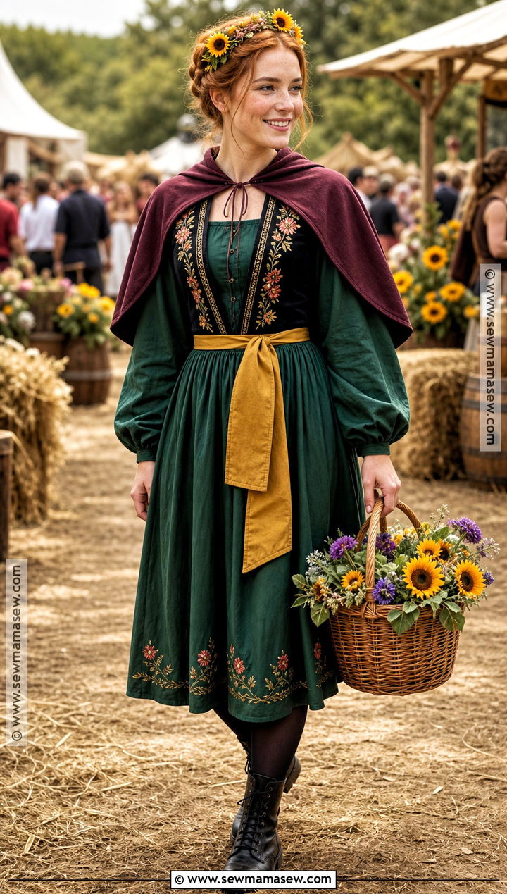 Anna Harvest Festival Costume With Braided Updo - 30 anna halloween costume ideas