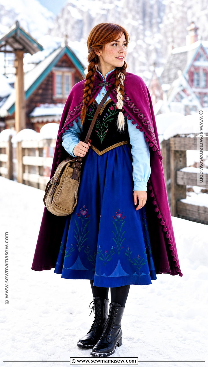 Anna Princess Costume With Black Embroidered Bodice - 35 Princess Costume Ideas