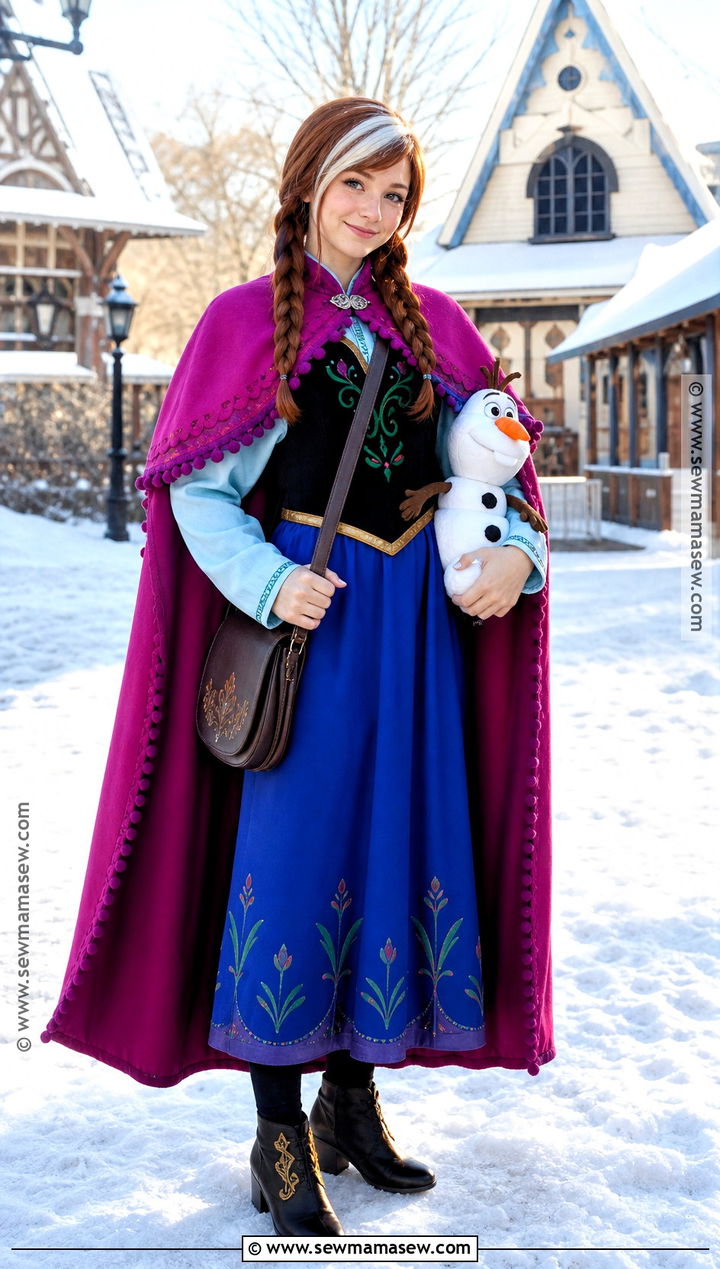Anna Princess Costume With Embroidered Cape - 30 princess dress up ideas