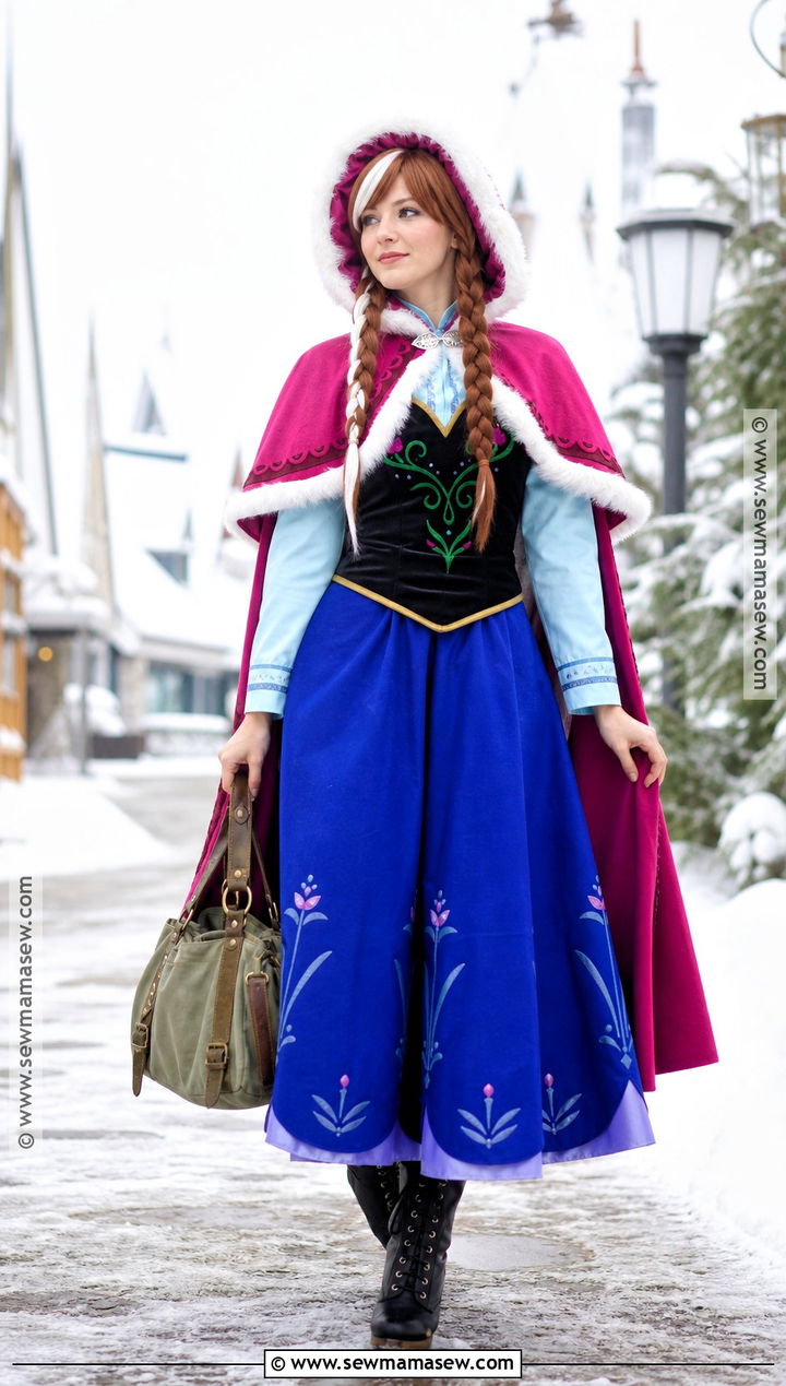 Anna Winter Costume With Purple Cape - 30 frozen costume ideas
