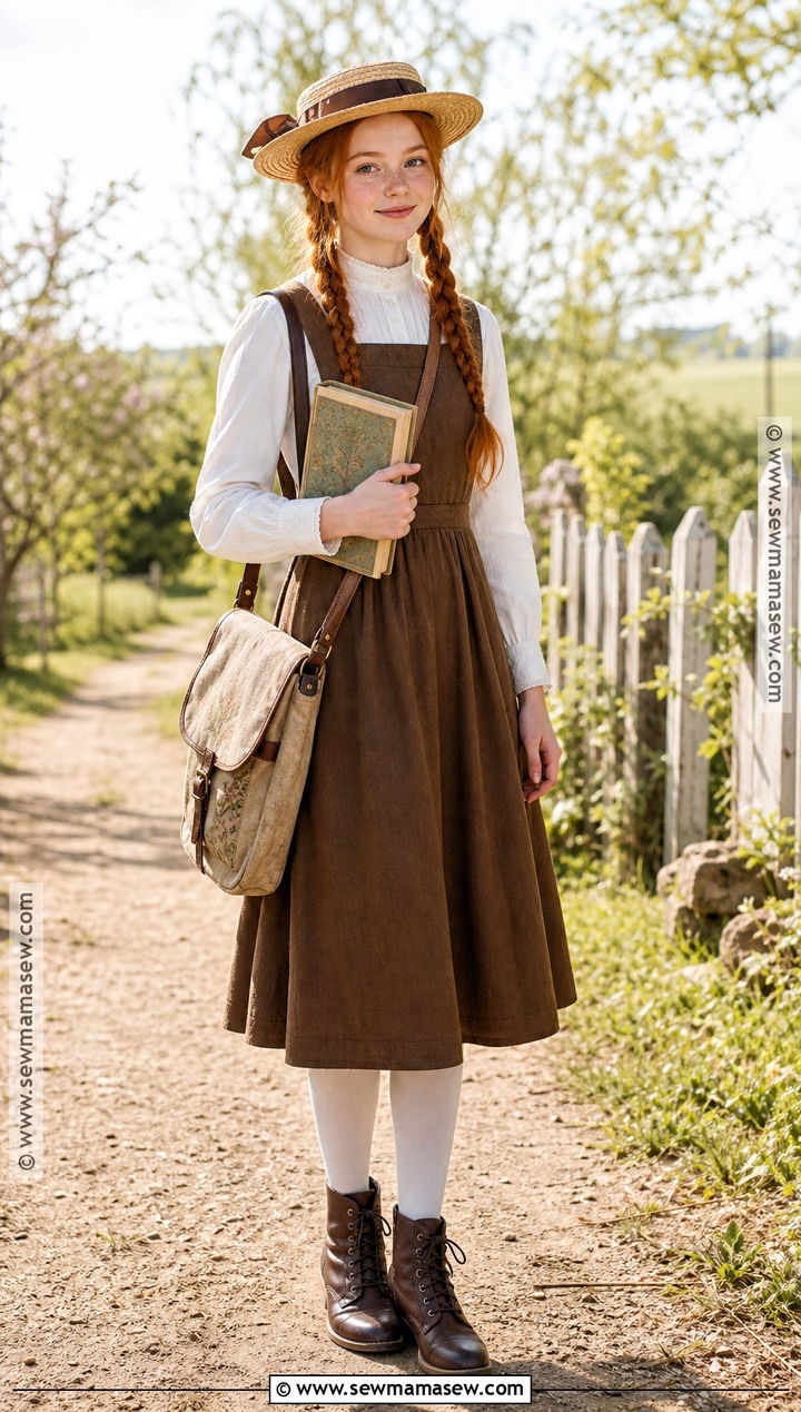Anne Of Green Gables Costume With Pinafore - 35 book character dress up ideas