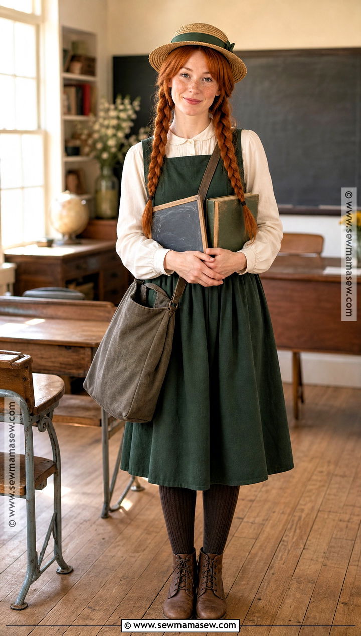 Anne Shirley Costume With Pinafore Dress - 30 teacher book character costumes