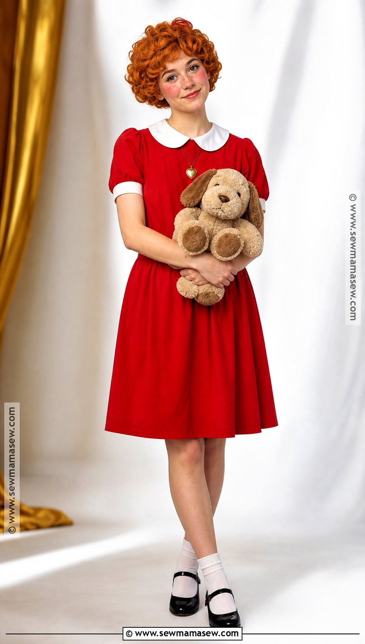 Annie Costume With Red Dress - 35 curly hair halloween costume ideas