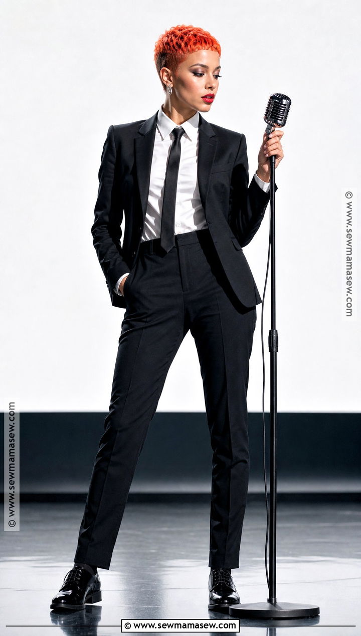 Annie Lennox Costume With Black Suit - 30 short hair costume ideas halloween