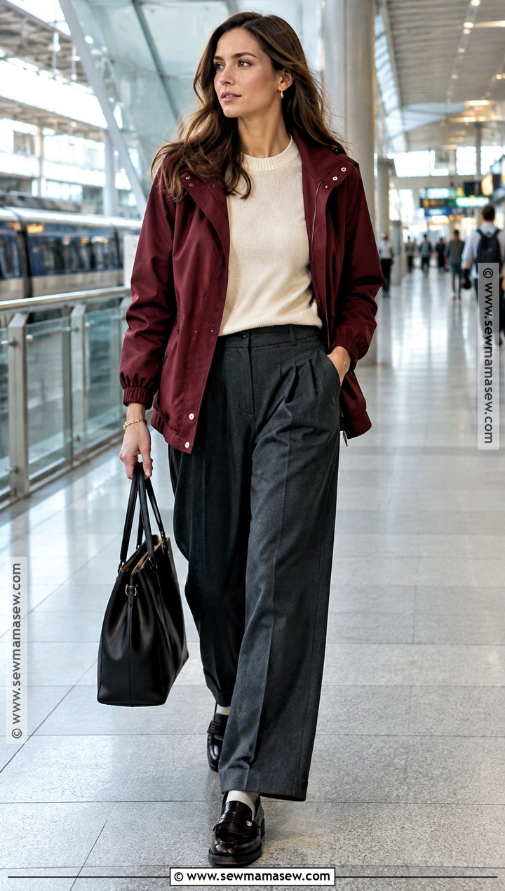 Anorak And Tailored Pants Fall Outfit - 20 Stylish Outfits For Fall