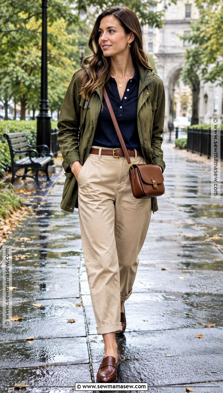 Anorak and Polo Shirt Fall Outfit - 25 fall outfits chic