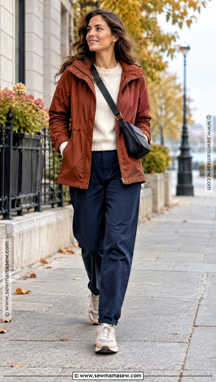 Anorak and Relaxed Trousers Fall Outfit - 20 fall wear ideas